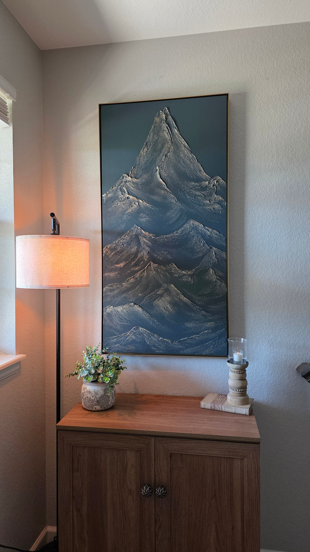 24x48 Textured Mountain Artwork