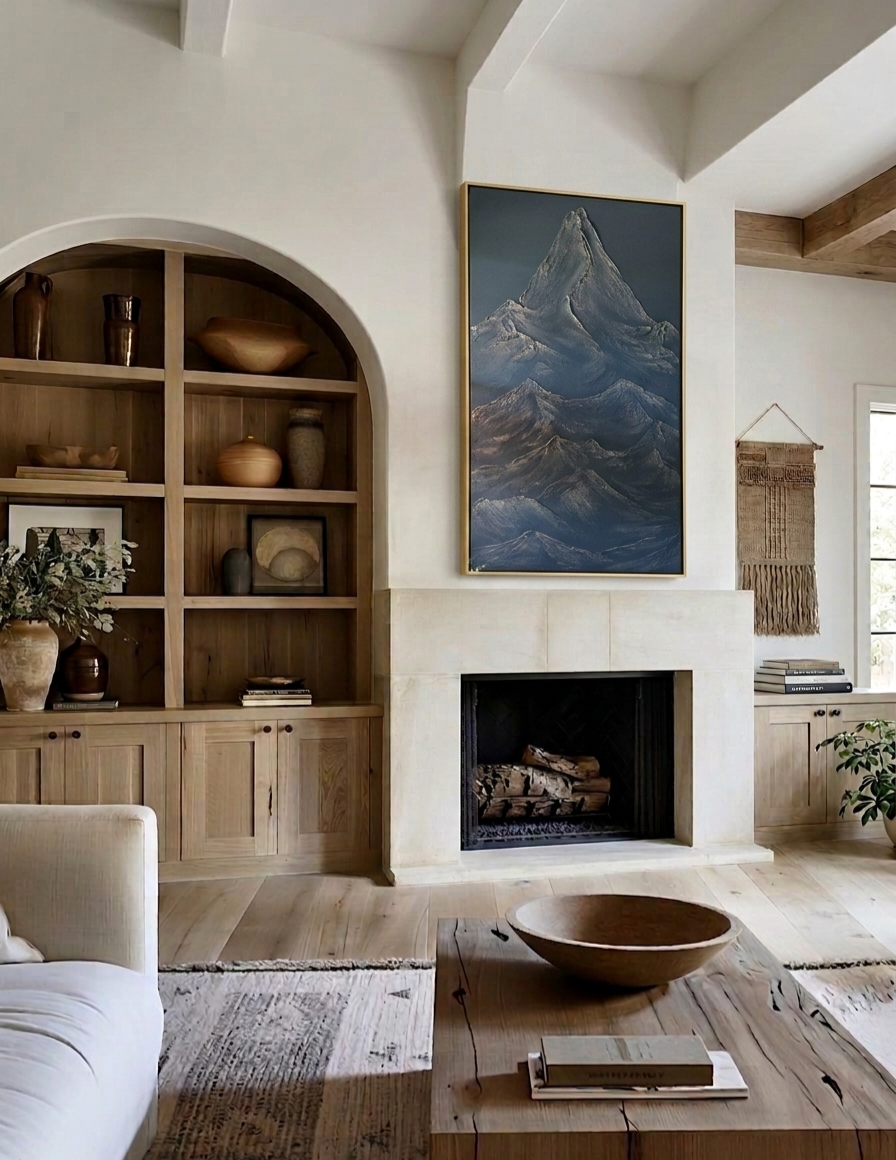 24x48 Textured Mountain Artwork