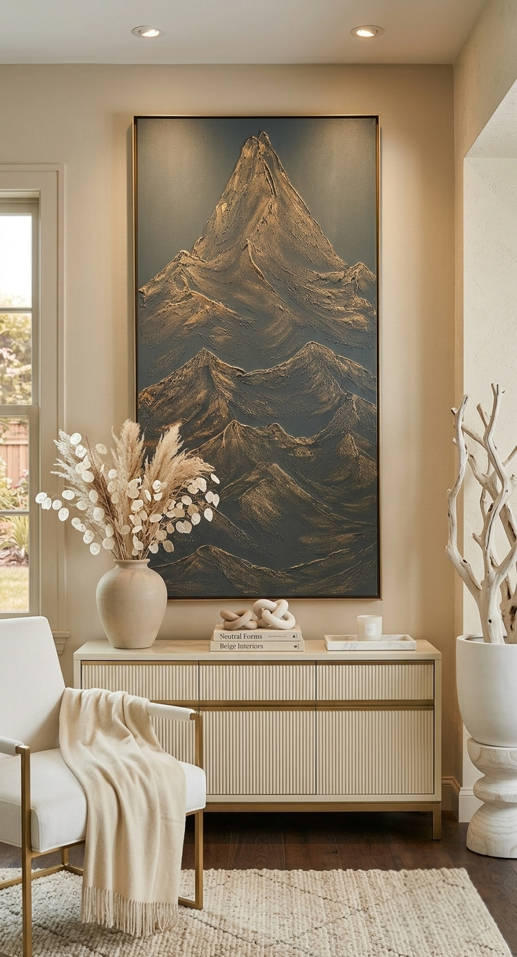 24x48 Textured Mountain Artwork