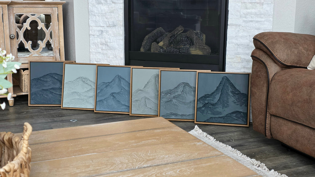Multi Set Textured Mountain Art - Blue