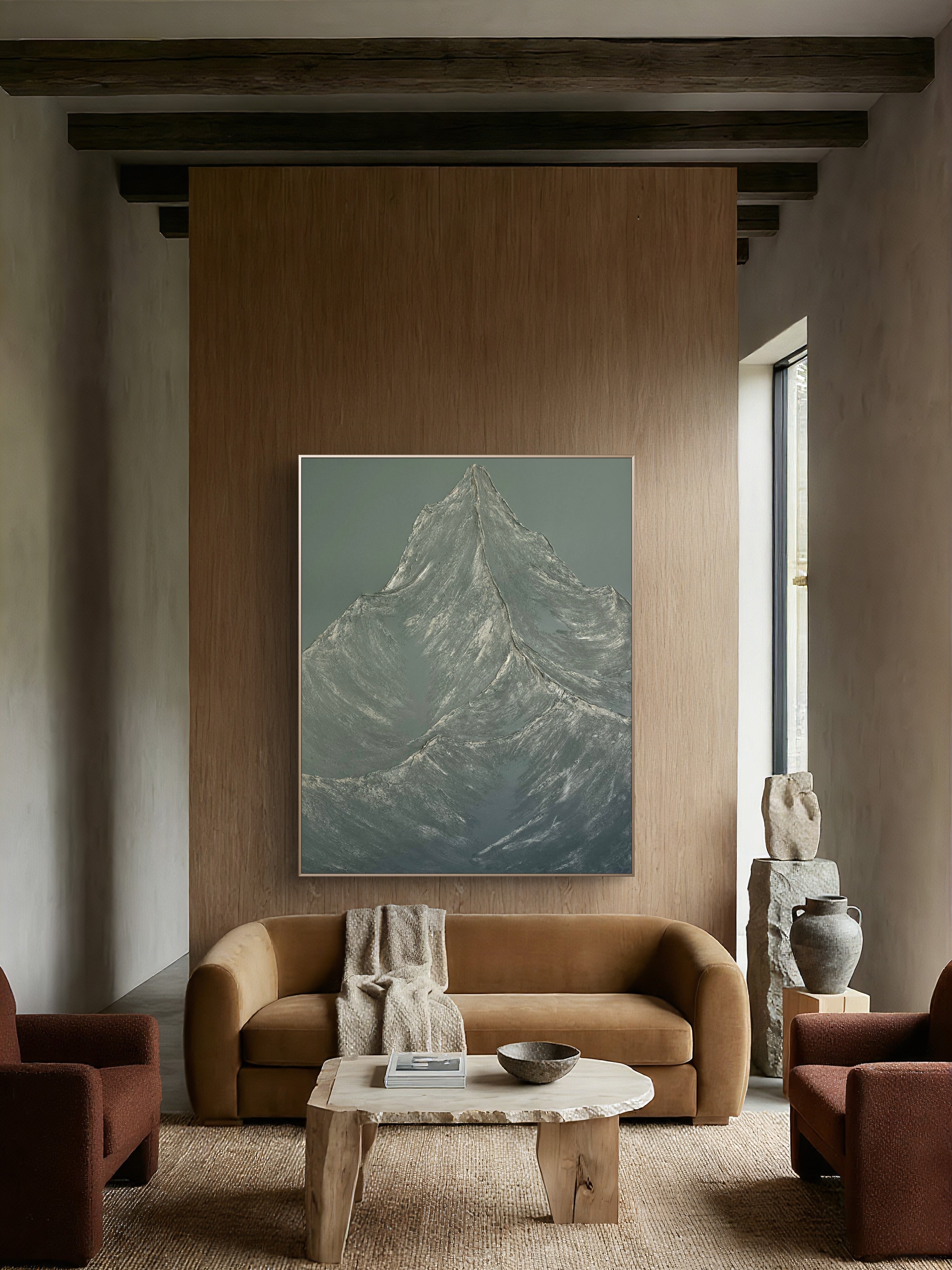 48x60 Textured Mountain Statement Art