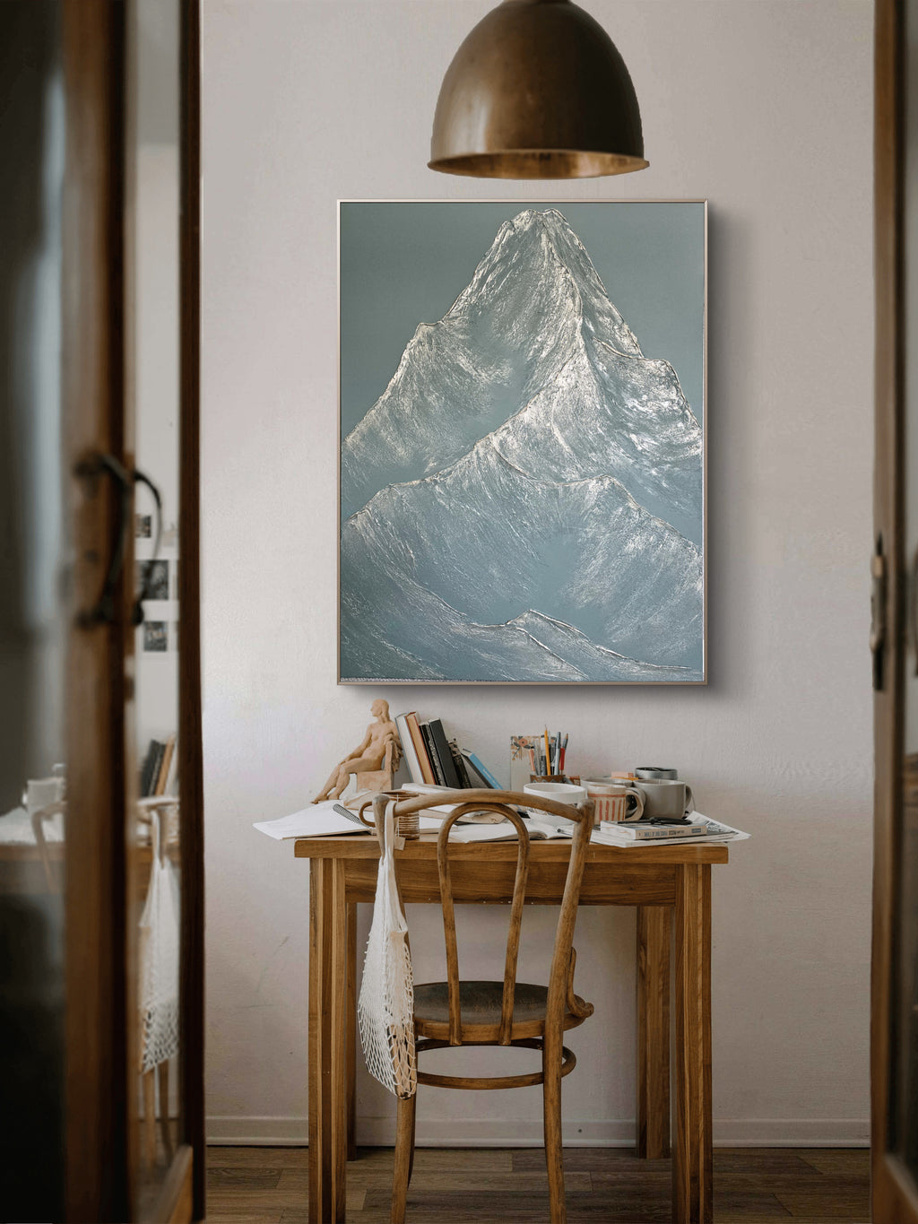 36x48 Textured Mountain Artwork | Succulent