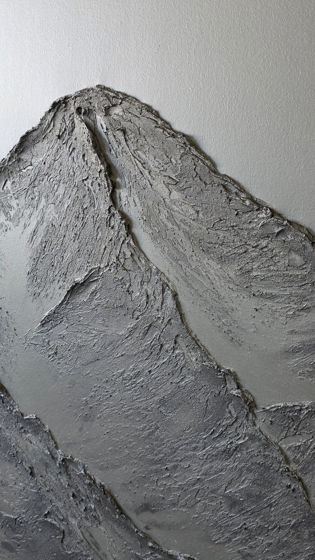30x30 Textured Mountain Art Monochromatic Black