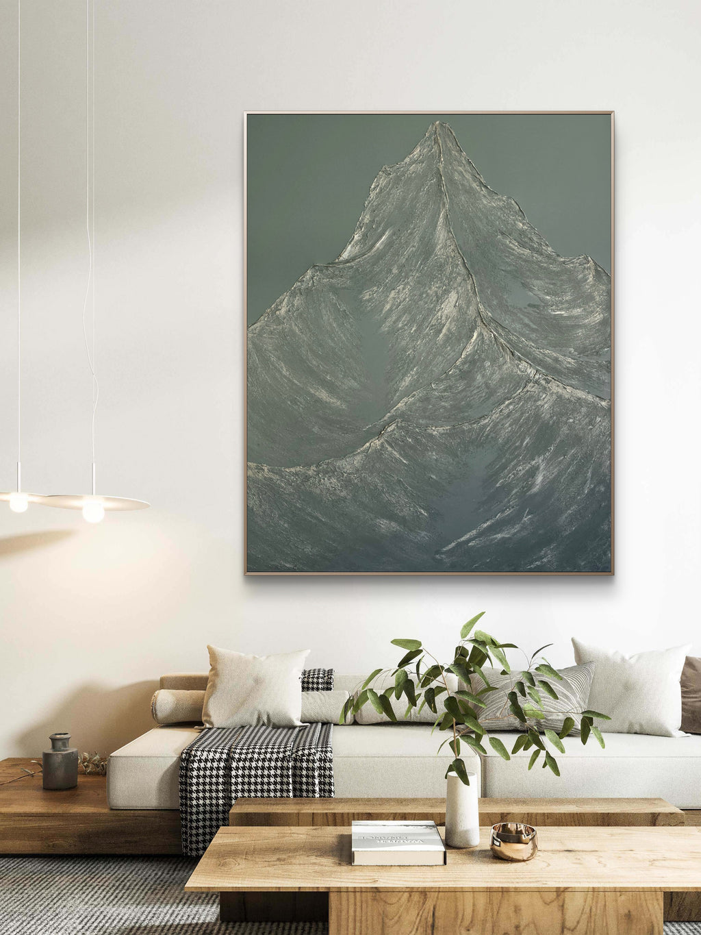 48x60 Textured Mountain Statement Art