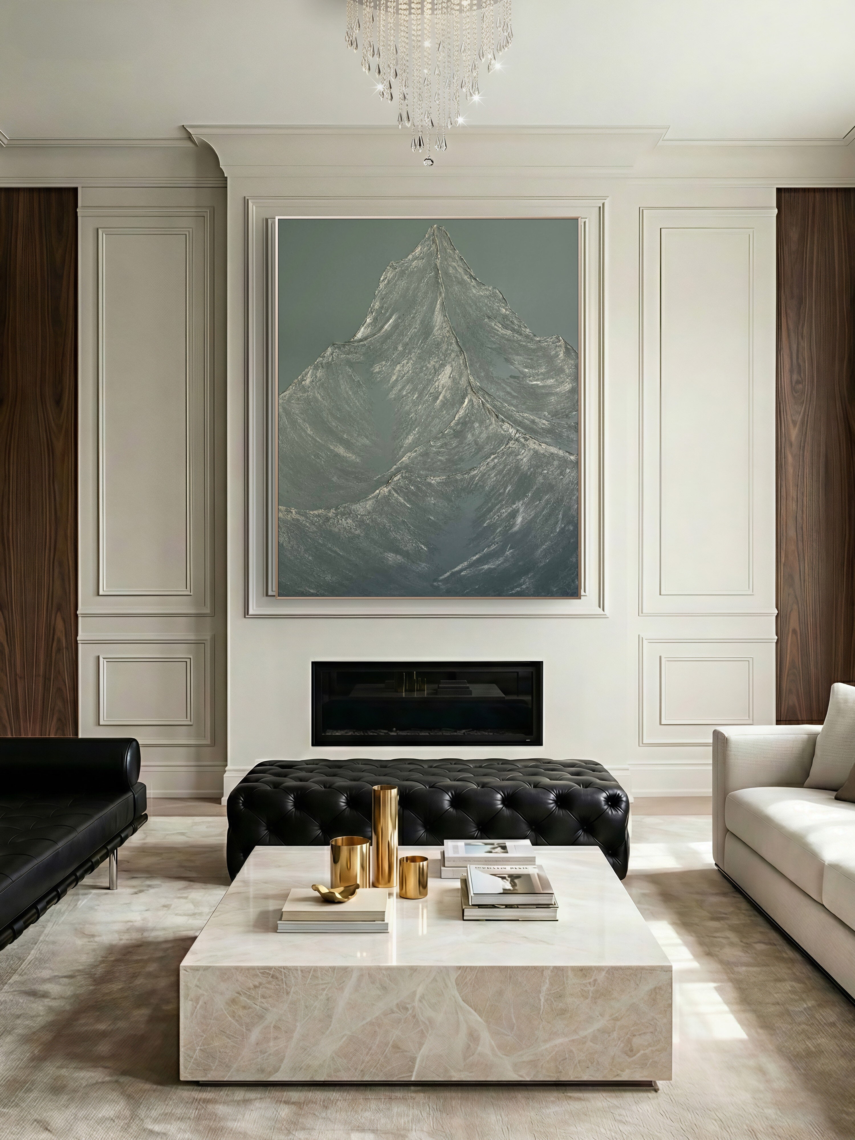 48x60 Textured Mountain Statement Art