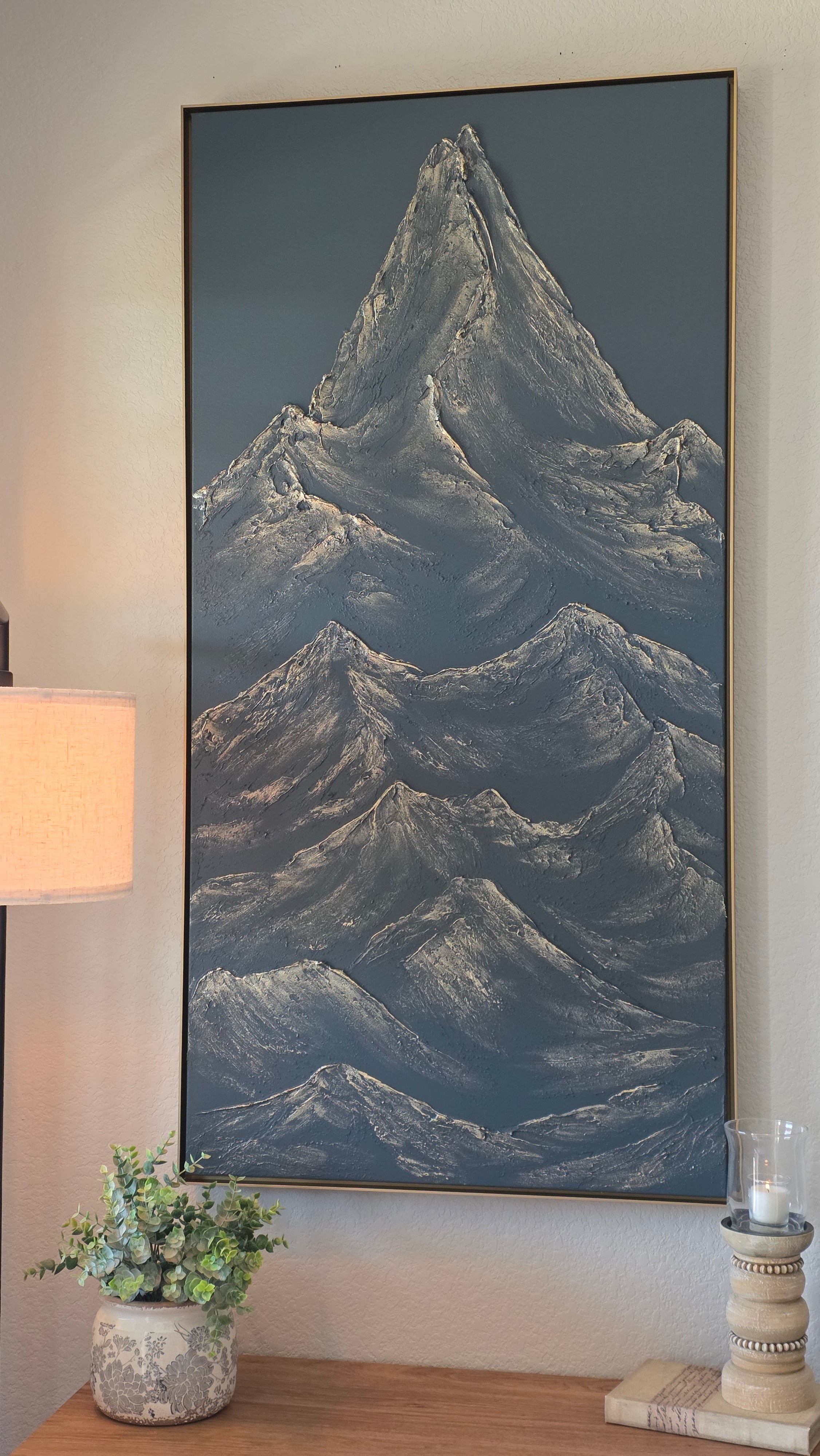 24x48 Textured Mountain Artwork