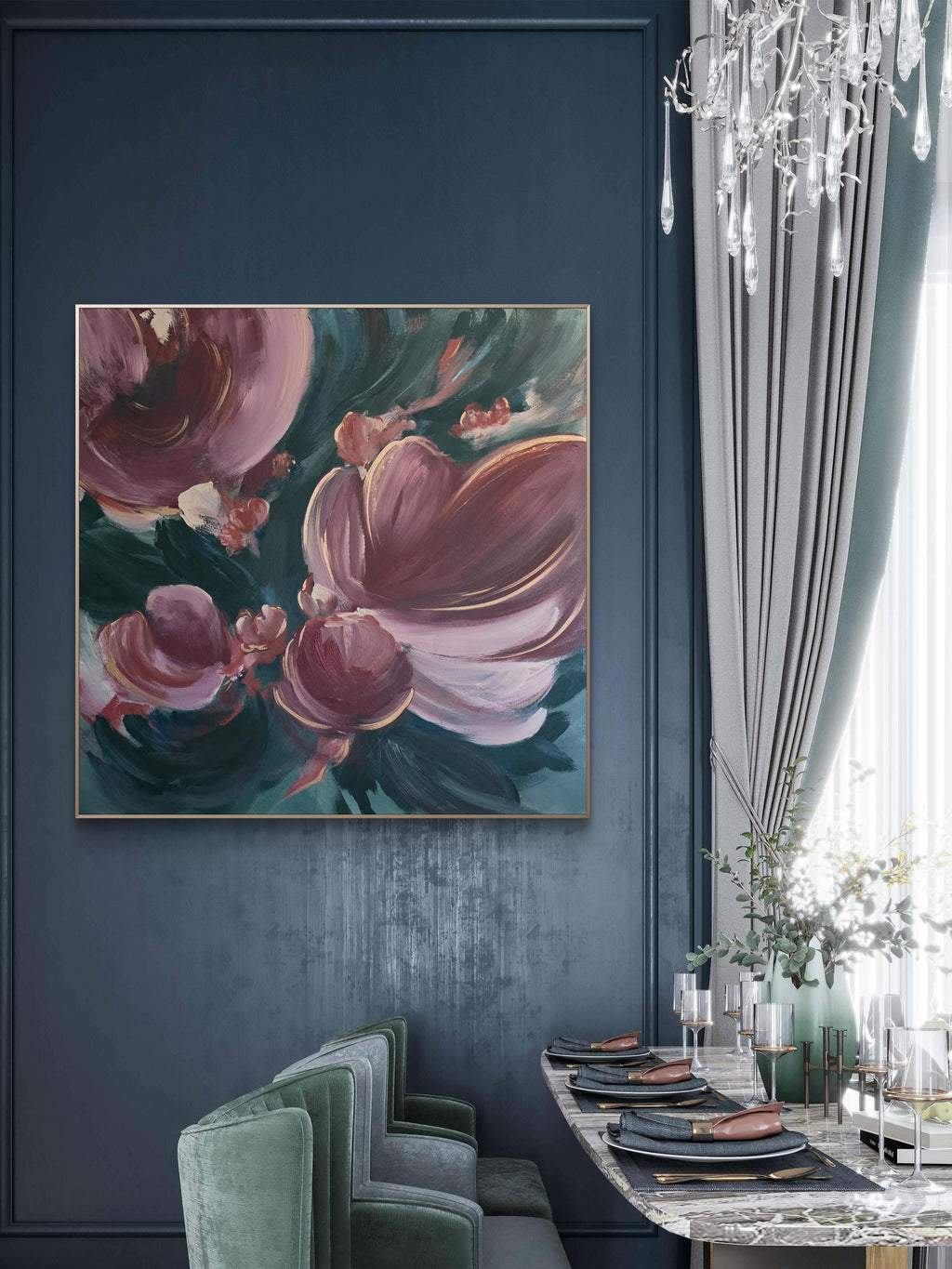 'Velvet Bloom' 36"x36"