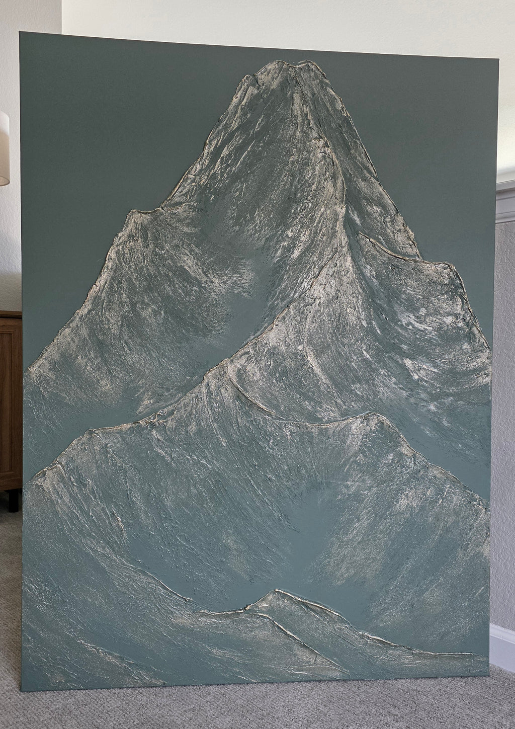 36x48 Textured Mountain Artwork | Succulent