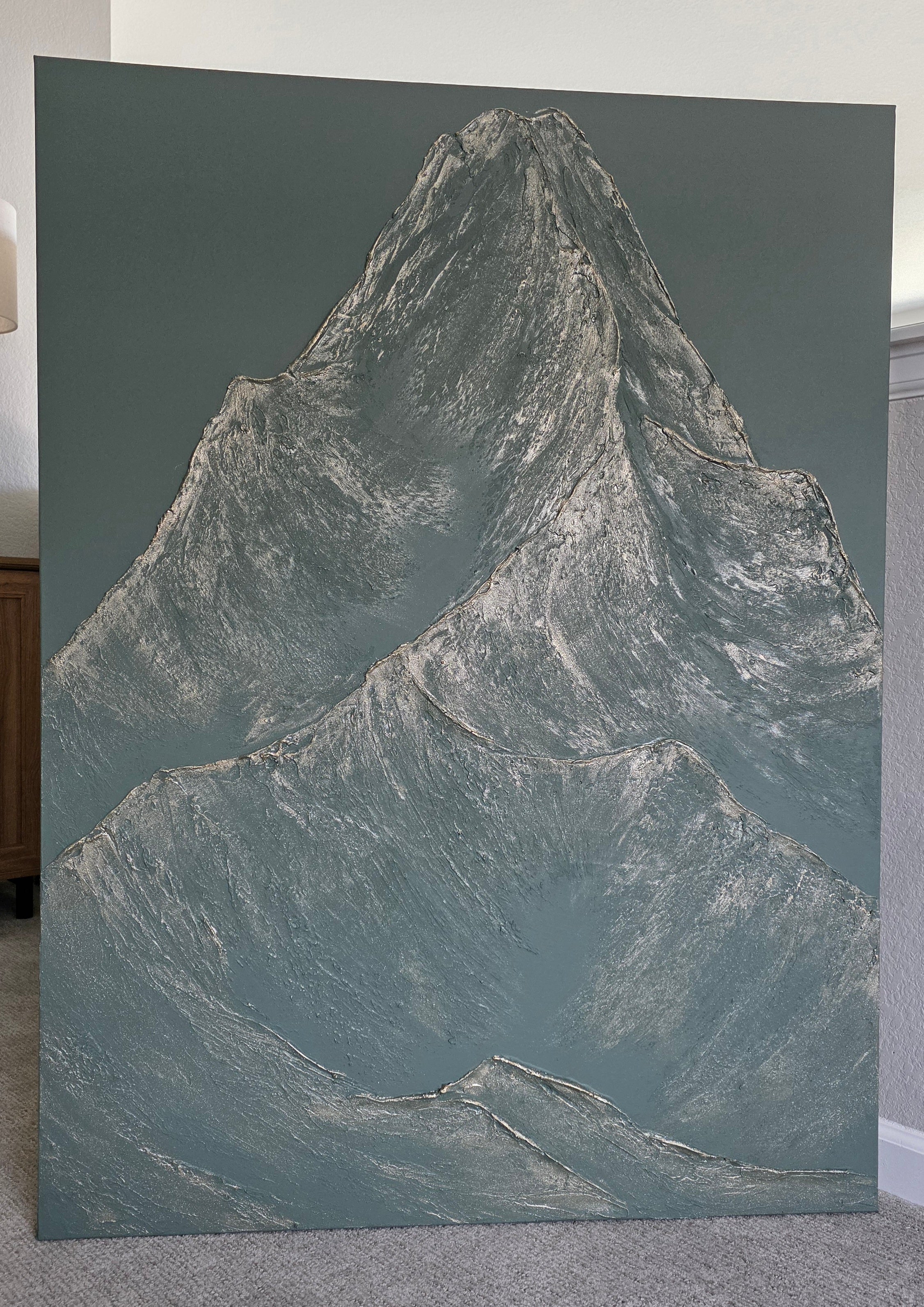 36x48 Textured Mountain Artwork | Succulent