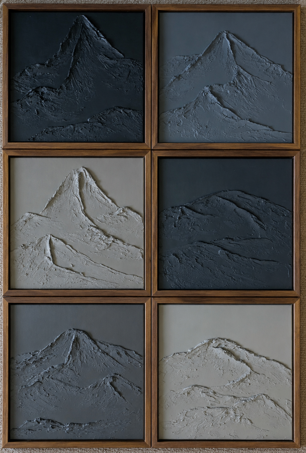 Multi Set Textured Mountain Art - Blue