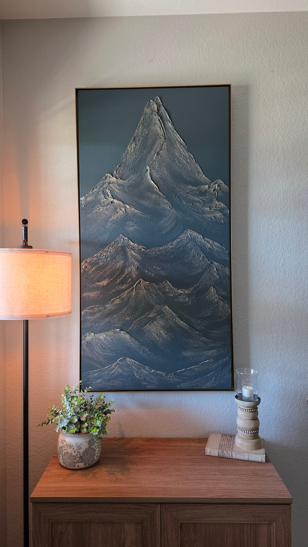 24x48 Textured Mountain Artwork