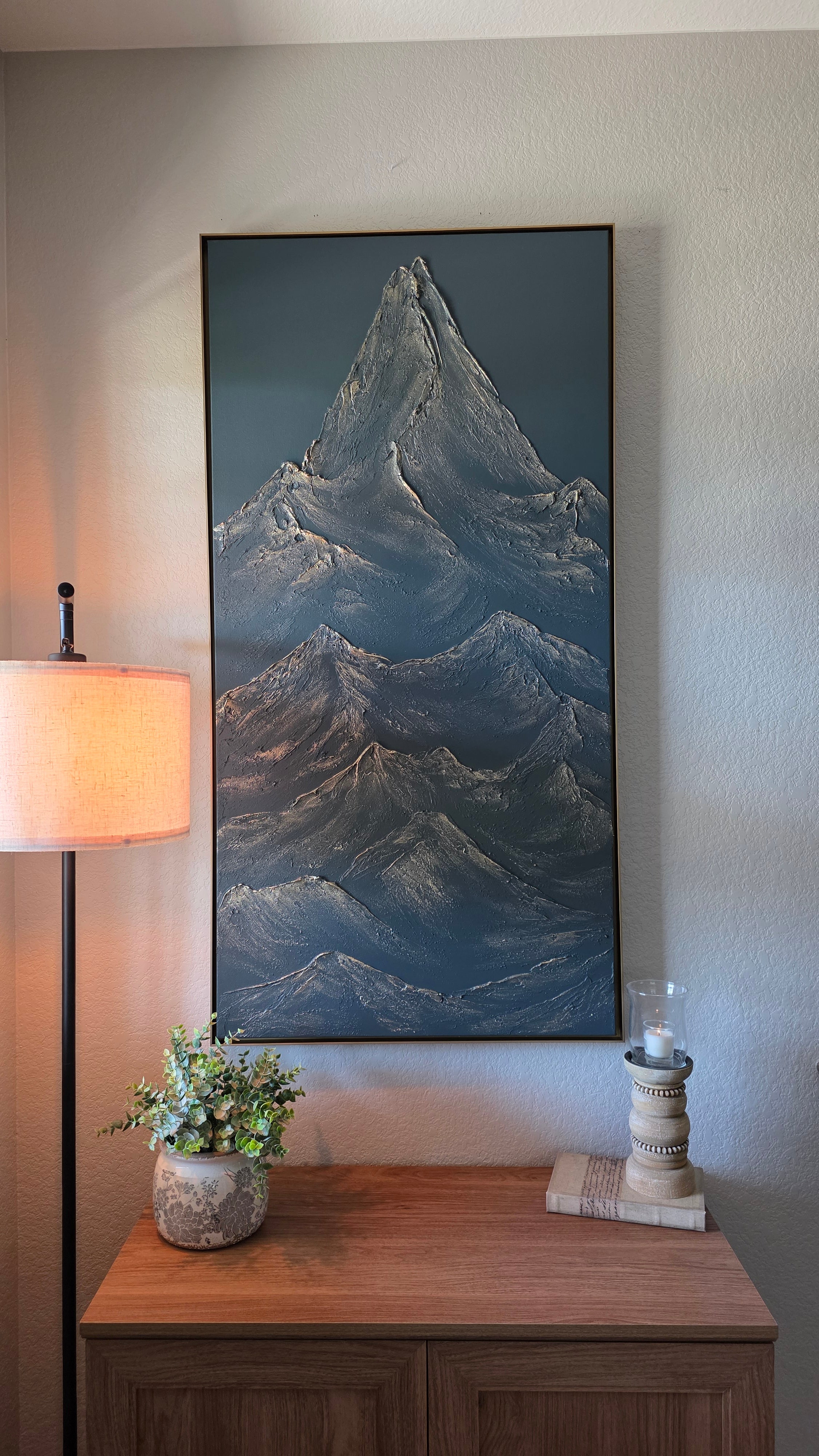 24x48 Textured Mountain Artwork